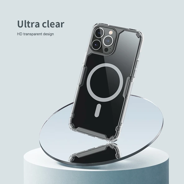 Nillkin iPhone 13 Pro Magsafe Özellikli Nature TPU Pro Kapak Şeffaf - 6