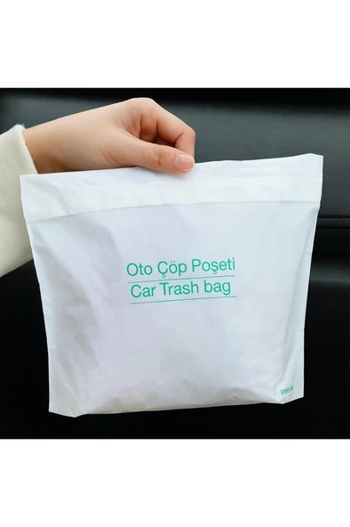 20 li Su Geçirmez Araba Çöp Poşeti Yapışkanlı Araç İçi Kusmuk Torbası Ev Ofis Kamp Oto Aksesuar - Resim 2