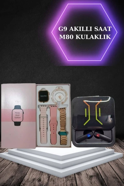 Wireless Şarjlı Akıllı Saat ve Dijital Göstergeli Kablosuz Bluetooth Kulaklık Nabız Ölçer - Resim 5