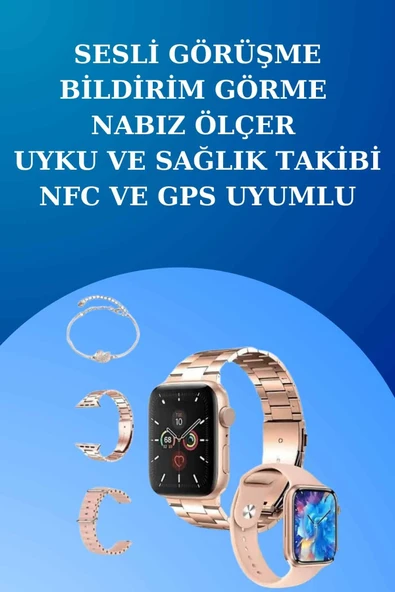 3 Kordonlu Dokunmatik Ekran Akıllı Saat ve 2.Nesil Kablosuz Bluetooth Kulaklık ANC/ENC - Resim 3