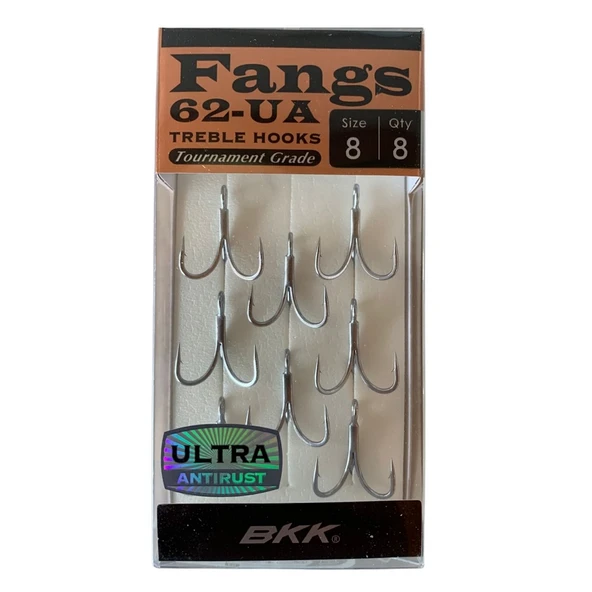 BKK Fangs-62 UA Üçlü Olta İğnesi 8'li Paket No:8 ürün görseli 1