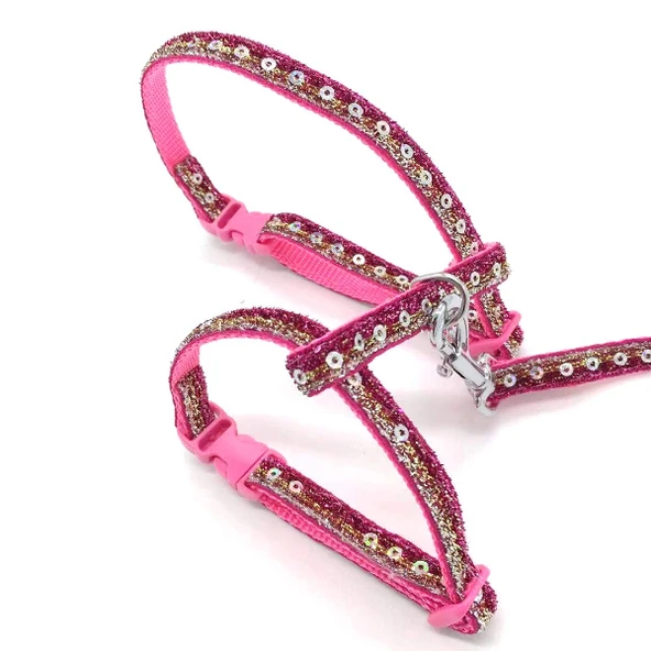 Parlak Kedi Gezdirme Göğüs Tasması - 4