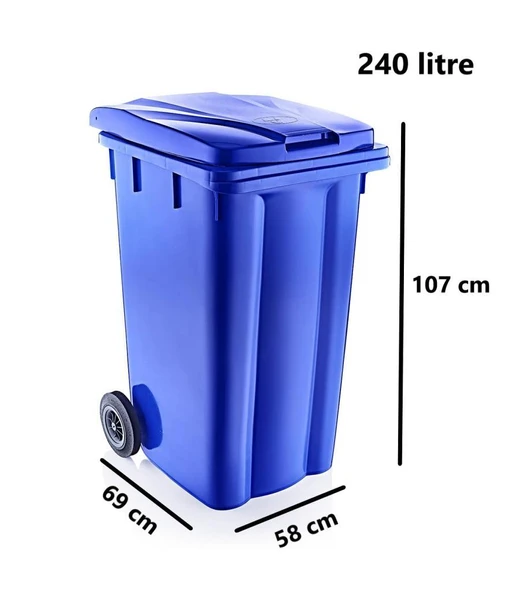 Omnipazar SY-6510 Tekerlekli Kapaklı Plastik Çöp Konteyneri 240 lt - 8