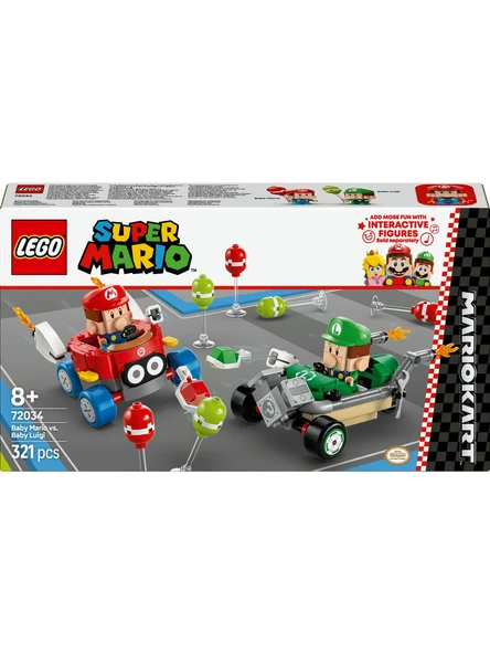 ® Super Mario™ Mario Kart™ – Baby Mario ile Baby Luigi 72034 - 8+ Oyuncak Yapım Seti (321 Pr) - Resim 3
