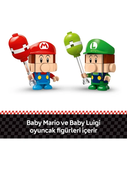 ® Super Mario™ Mario Kart™ – Baby Mario ile Baby Luigi 72034 - 8+ Oyuncak Yapım Seti (321 Pr) - Resim 7