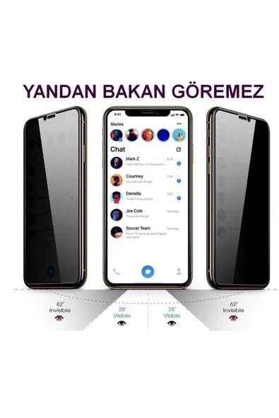 Oppo A91 Hayalet Ekran Privacy Gizlilik Tam Kaplayan Kırılmaz Koruyucu Cam - Resim 2
