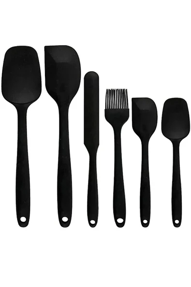 Mucit Home 6 Adet Isıya Dayanıklı Yanmaz Yapışmaz Silikon Spatula Seti - 1