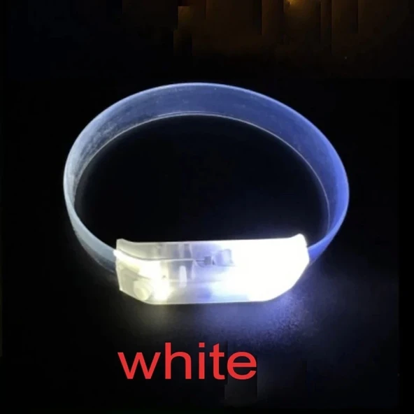3 Modlu Pilli Led Işıklı Esnek Parti Bilekliği Beyaz - 3