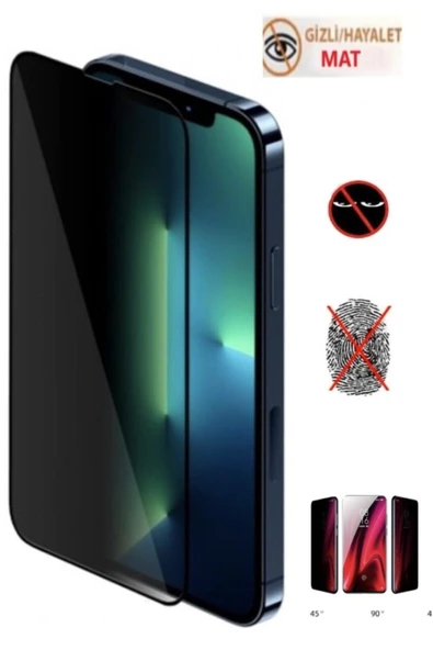 Iphone 12 Mini Mat Hayalet Ekran Gizli Privacy Tam Kaplayan Kırılmaz Cam Seramik Nano Ekran Koruyucu - 1