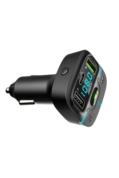 F9 Araç Fm Transmitter 5.3 Bluetooth Araç Kiti Usb Type-C Hızlı Şarj Kart Çakmaklık Girişli ürün görseli