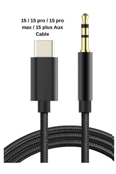 Iphone 16 16 Pro 16 Pro Max 16 Plus 15 15 Pro 15 Pro Max 15 Plus Aux Kablo Type C Örgü Hasır Kablo ürün görseli