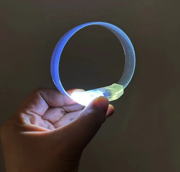 3 Modlu Pilli Led Işıklı Esnek Parti Bilekliği Beyaz - 1