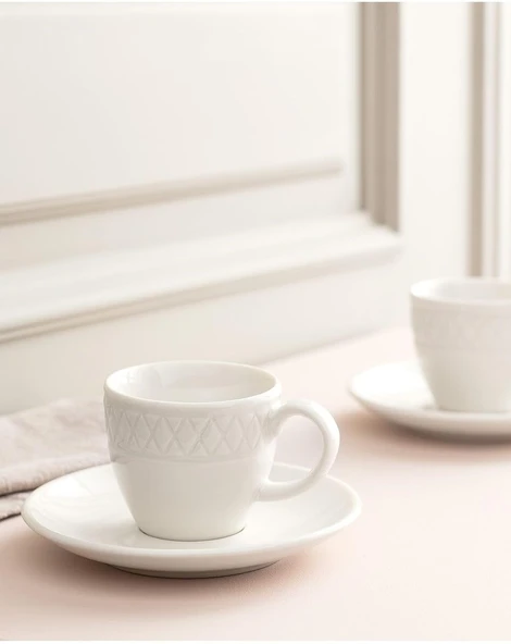 Madame Coco Loris 6 Kişilik Kahve Fincan Takımı, Beyaz, 90 ml ürün görseli