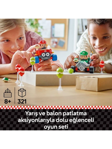 ® Super Mario™ Mario Kart™ – Baby Mario ile Baby Luigi 72034 - 8+ Oyuncak Yapım Seti (321 Pr) - Resim 5