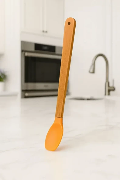 Mucit Home 3'lü Bambu Saplı Silikon Spatula Seti Yumurta Fırçası - 4
