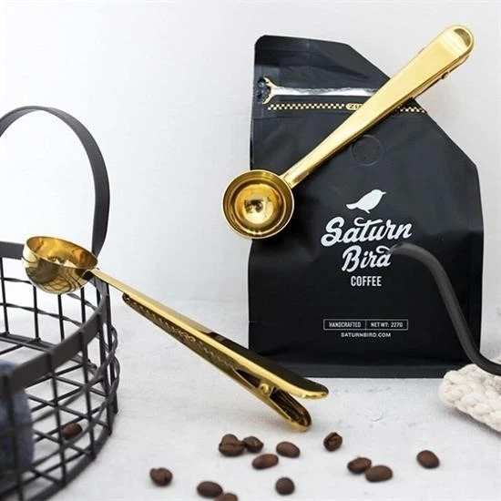 BUFFER® Mandallı Kahve Ölçü Kaşığı Gold Çok Fonksiyonlu Paslanmaz Çelik Kaşık - Resim 4