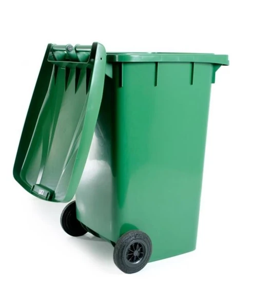 Omnipazar SY-6511 Eko Tekerlekli Kapaklı Plastik Çöp Konteyneri 240 lt Yeşil - 3
