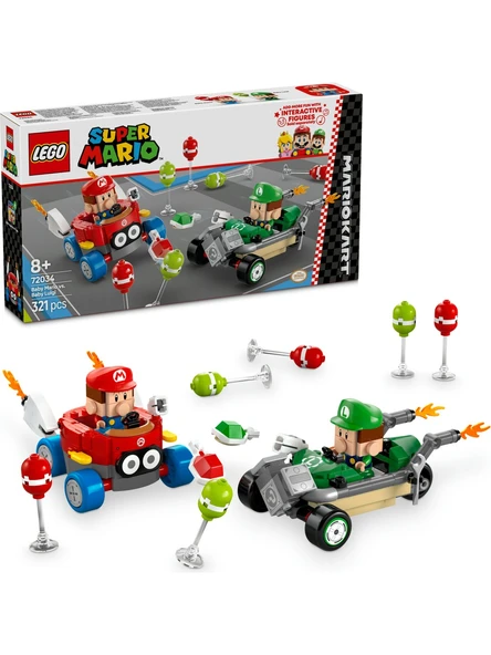 ® Super Mario™ Mario Kart™ – Baby Mario ile Baby Luigi 72034 - 8+ Oyuncak Yapım Seti (321 Pr) ürün görseli