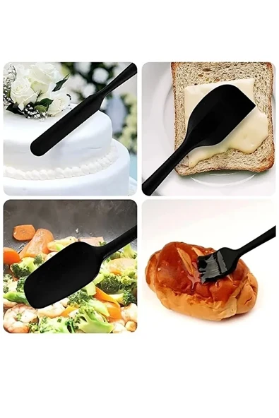 Mucit Home 6 Adet Isıya Dayanıklı Yanmaz Yapışmaz Silikon Spatula Seti - 3