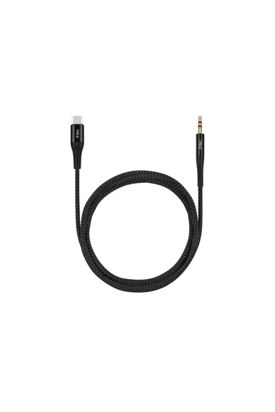 Aux - USB-C Ses Kablosu 100cm Siyah - Resim 2