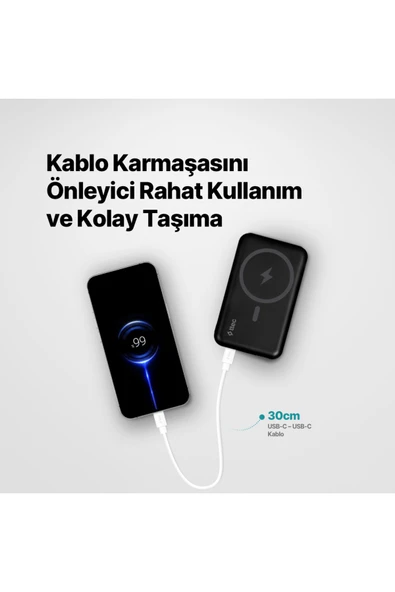 Usb-c - Usb-c 30cm 65w Pd/qc Hızlı Şarj/data Kablosu Beyaz Beyaz - Resim 4