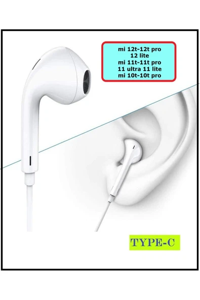 Xiaomi Mi 12t 12 Pro 12 Lite Mi 11t pro Ultra 10t Pro Kulaklık Type C Kablolu Kulaklık Tak Çalıştır - 3