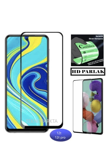 Xiaomi Mi 12t - Mi 12t Pro Ekran Koruyucu Seramik Esnek Tam Kaplayan Kırılmaz Cam Ekran ürün görseli