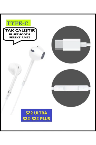 Galaxy S22 Ultra S22 S22 Plus Kulaklık Type C Kulaklık Kablolu Tak Çalıştır - 2