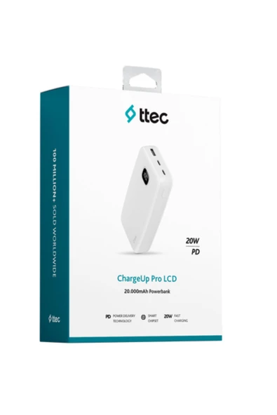 20.000 mah powerbank Chargeup pro lcd 20w hızlı şarj 20000 powerbank ürün görseli