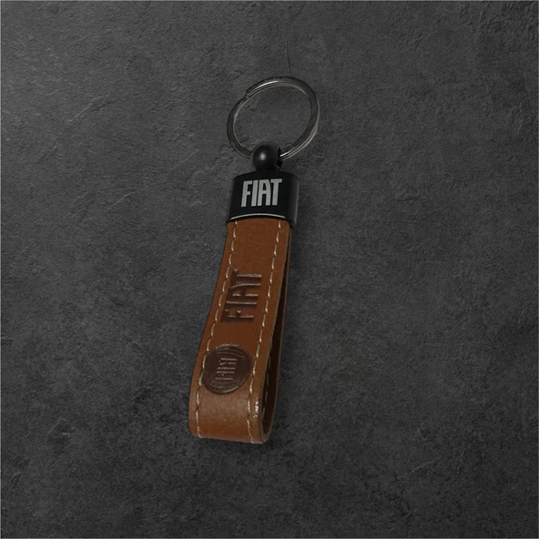 Fiat Yazılı Ve Logolu Anahtarlık (KAHVERENGİ) TERMO DERİ ürün görseli
