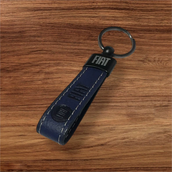 Fiat Yazılı Ve Logolu Anahtarlık (LACİVERT) TERMO DERİ - Resim 3