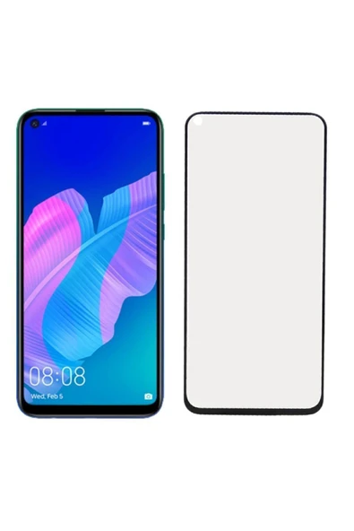 Huawei P40 Lite Uyumlu Siyah Seramik Nano Ekran Koruyucu Tam Kaplayan Kırılmaz Esnek Cam ürün görseli