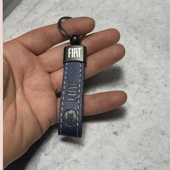 Fiat Yazılı Ve Logolu Anahtarlık (LACİVERT) TERMO DERİ ürün görseli