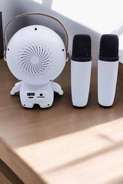 Çift Mikrofonlu Karaoke Mikrofon Bluetooth Bağlantılı Dijital Göstergeli - Resim 5