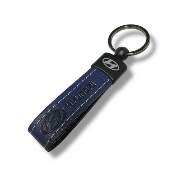 Hyundai Yazılı Ve Logolu Anahtarlık (LACİVERT) TERMO DERİ - Resim 2