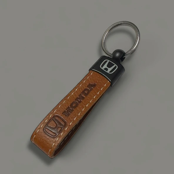 Honda Yazılı Ve Logolu Anahtarlık (KAHVERENGİ) TERMO DERİ - Resim 3