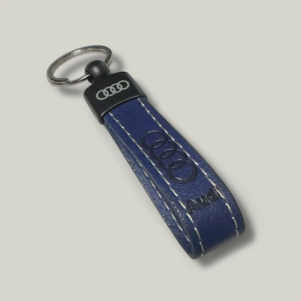 Audi Yazılı Ve Logolu Anahtarlık (LACİVERT) TERMO DERİ - Resim 3