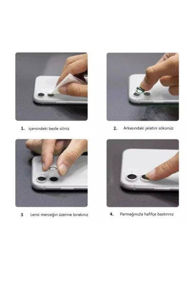 Iphone 11 Kamera Koruyucu Lens Mercek Metal Çerçeveli 2li Set Gold Altın - 5
