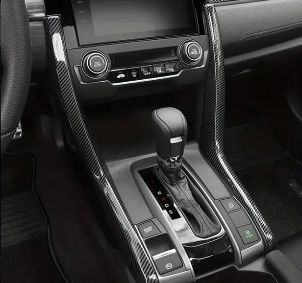 HONDA CİVİC FC5 FK7 2016 2021 model SEDAN HATCHBACK Vites Kolu Sol ve Sağ Trim KARBON AKSESUAR - Resim 2