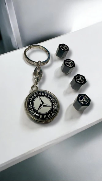Mercedes ile uyumlu 1 adet Damla Anahtar 4 adet sibop Kapağı Plastik damla - Resim 2