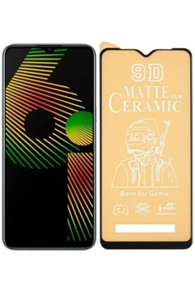 Oppo Realme 5i ve 6i Uyumlu Ekran Koruyucu Cam Mat Seramic 9d Full Kap