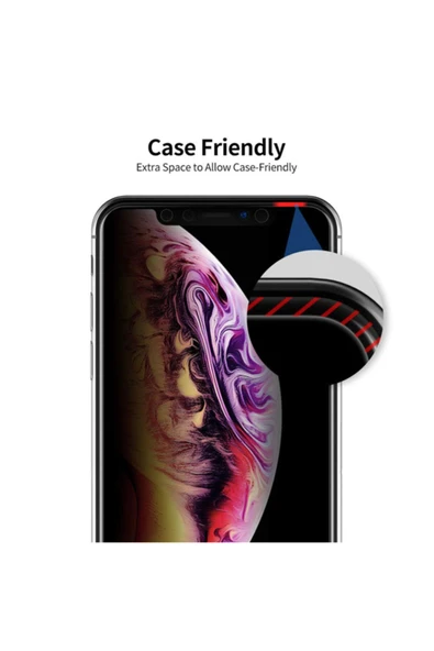 Iphone X Privacy Kavisli Gizlilik Filtreli Ekran Koruyucu - 2