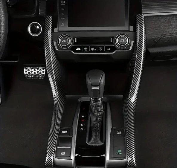 HONDA CİVİC FC5 FK7 2016 2021 model SEDAN HATCHBACK Vites Kolu Sol ve Sağ Trim KARBON AKSESUAR ürün görseli