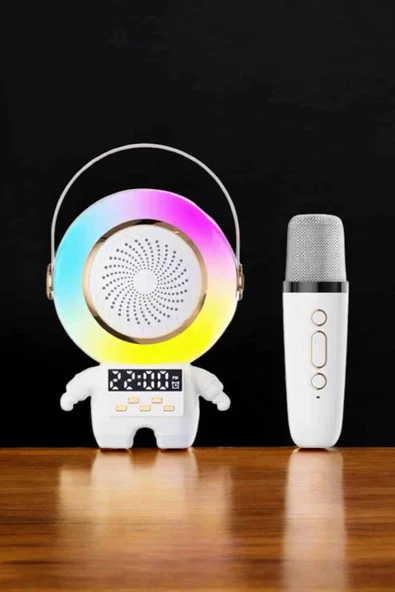 Çift Mikrofonlu Karaoke Mikrofon Bluetooth Bağlantılı Dijital Göstergeli - Resim 2