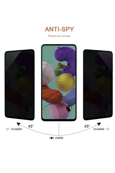 Teknopark Samsung A21s Privacy Kavisli Hayalet Gizlilik Filitreli Full Ekran Koruyucu - 4
