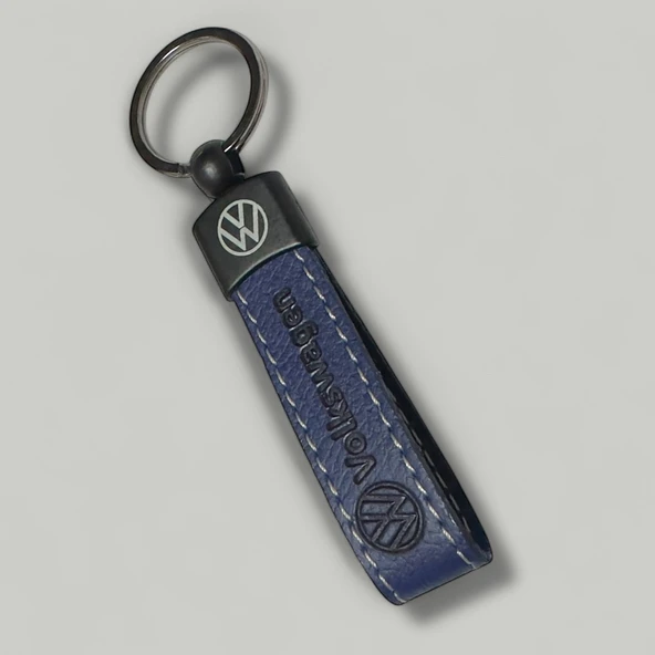 Volkswagen Yazılı Ve Logolu Anahtarlık (LACİVERT) TERMO DERİ - Resim 3