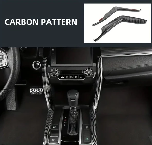 HONDA CİVİC FC5 FK7 2016 2021 model SEDAN HATCHBACK Vites Kolu Sol ve Sağ Trim KARBON AKSESUAR - Resim 3