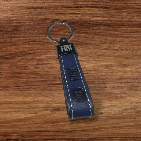 Fiat Yazılı Ve Logolu Anahtarlık (LACİVERT) TERMO DERİ - Resim 2