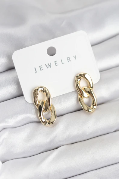 Pirinç Gold Renk Zincir Model Kadın Küpe - EBJ250920W37907 ürün görseli