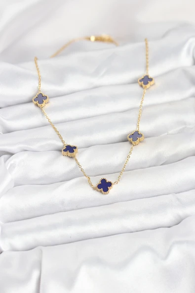 Zincir Gold Renk Lacivert Baby Boy Yonca Kadın Kolye - EBJ250920W37838 - Resim 2